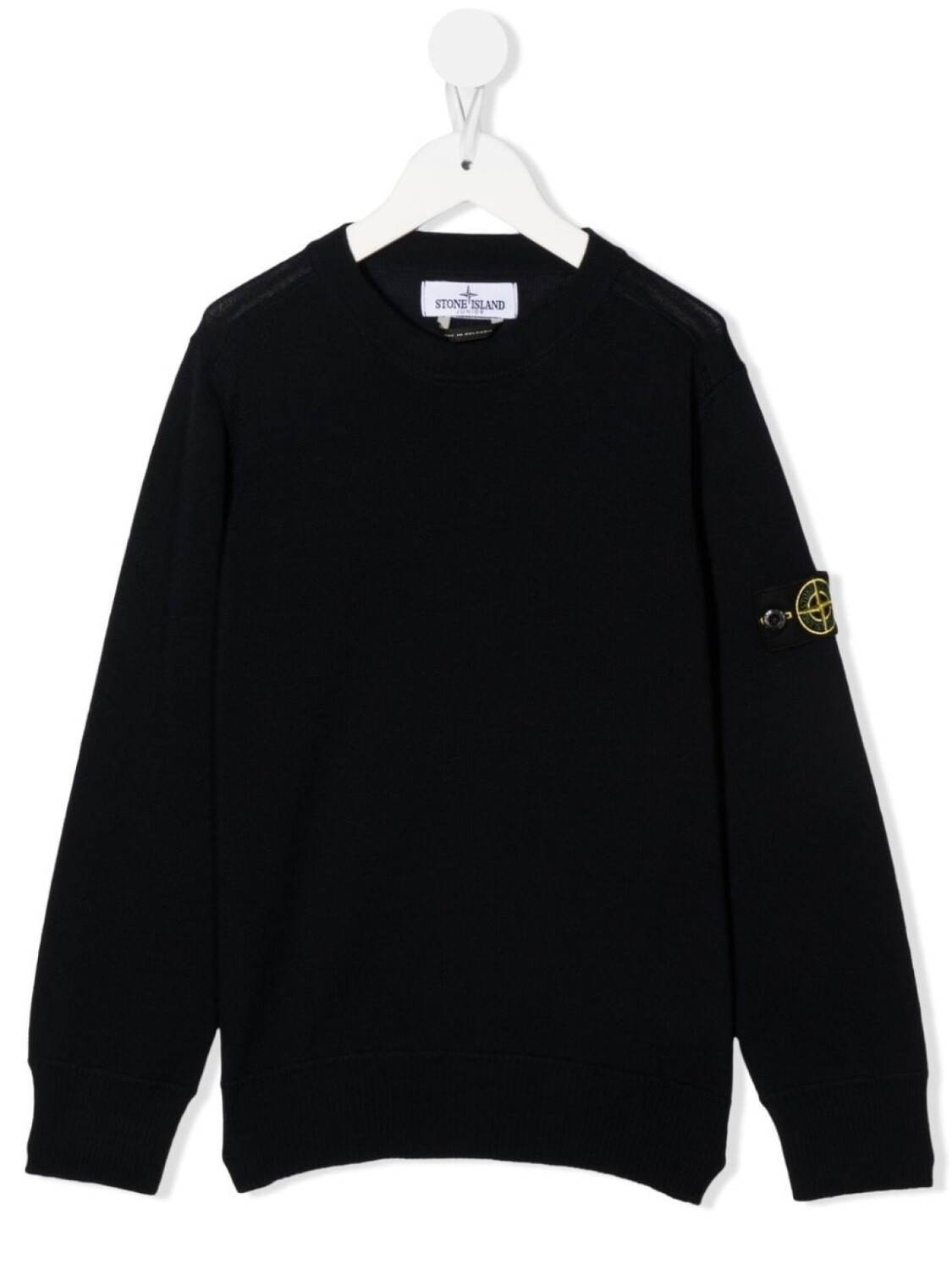 

Stone Island Junior шерстяной джемпер с нашивкой-логотипом, синий