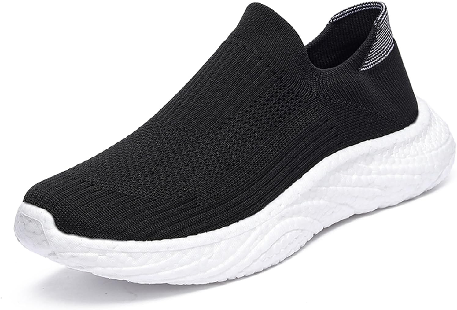 

Мужские и женские кроссовки ihinzry для ходьбы, повседневные носочные кроссовки, легкие дышащие вязаные теннисные кроссовки, противоскользящие обувь, белый/черный