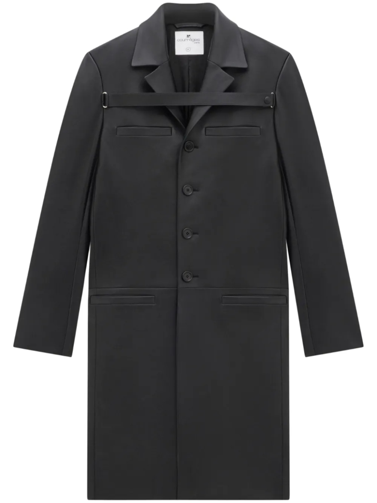 

Courrèges однобортное пальто, черный