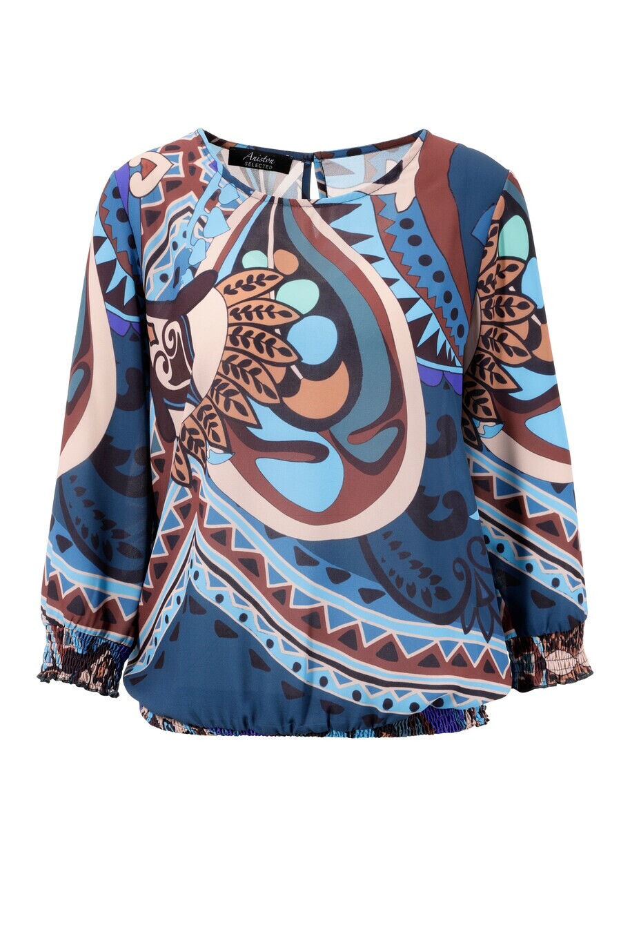 

Блузка с коротким рукавом Aniston SELECTED Blouse, синий