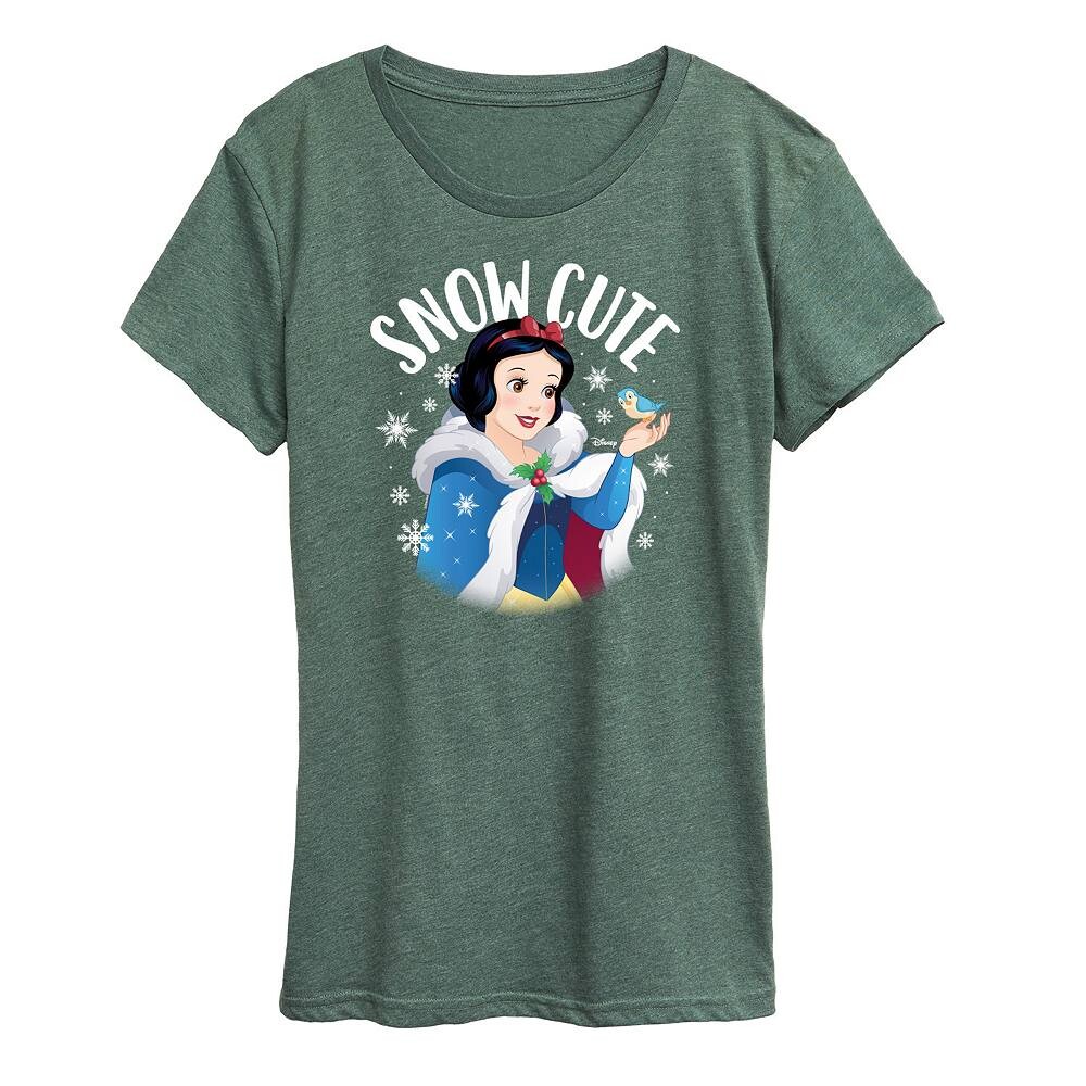 

Женская праздничная футболка с рисунком Disney Princess Snow White "Snow Cute", зеленый