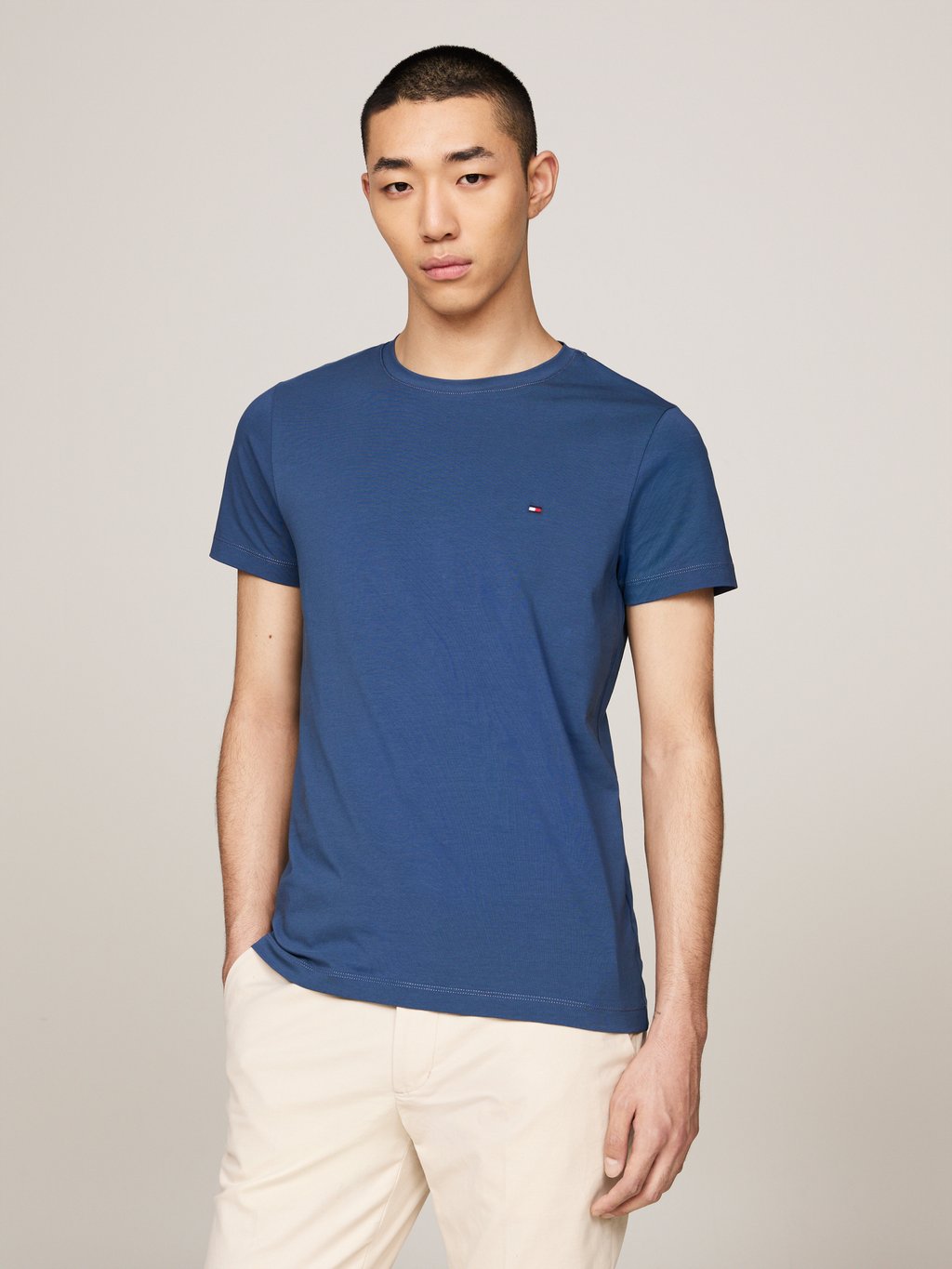 

Базовая футболка STRETCH SLIM FIT TEE Tommy Hilfiger, синий