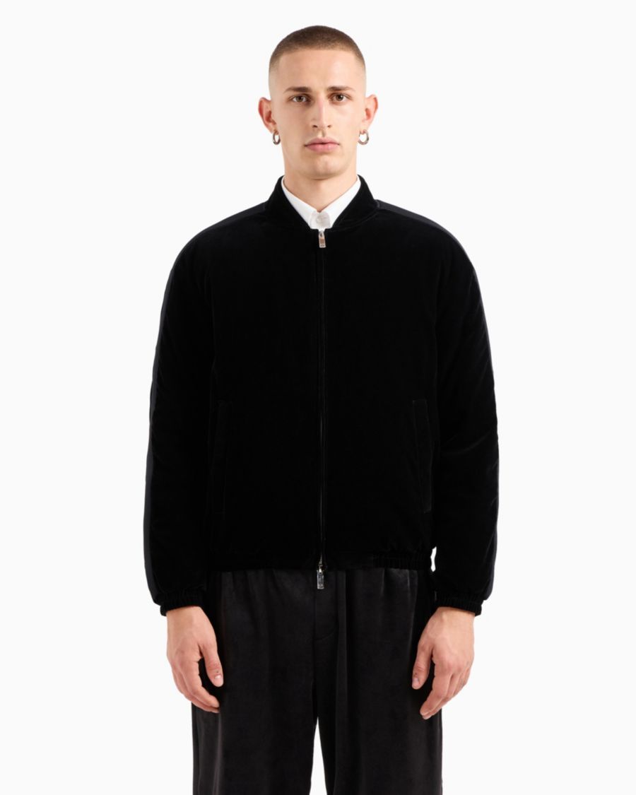 

Мужская велюровая куртка-бомбер на молнии A|X Armani Exchange, Black