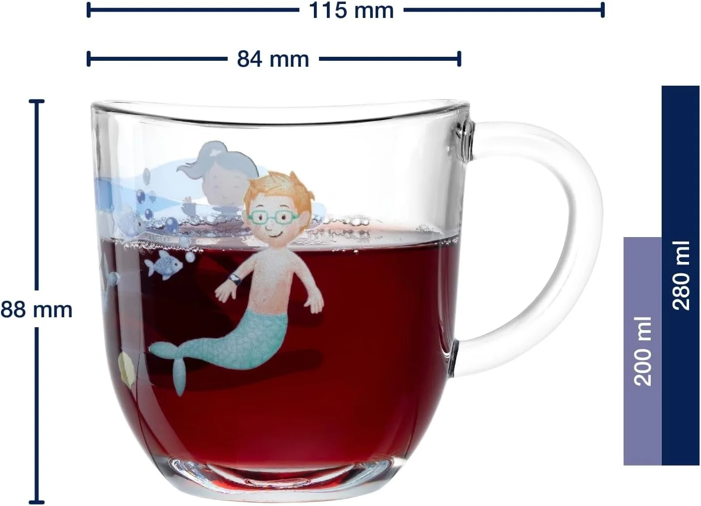LEONARDO HOME Bambini Avventura 044419 детская кружка с ручкой – толстостенная с морским принтом, 280 мл, безопасна для микроволновки — фото 2