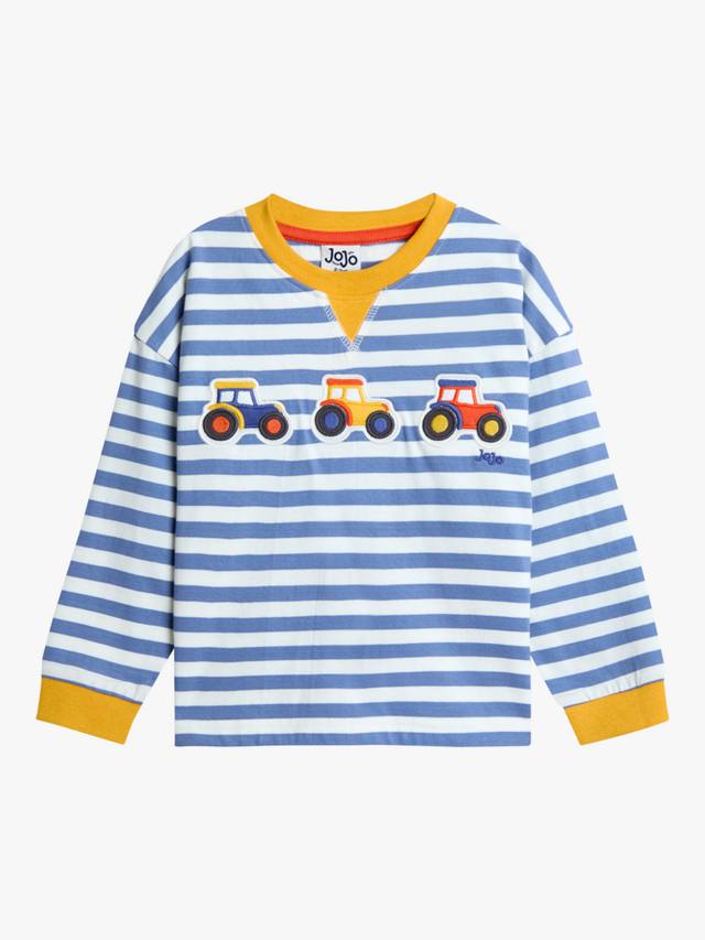 

Детский топ с аппликацией трактора из хлопка JoJo Maman Bébé, Denim