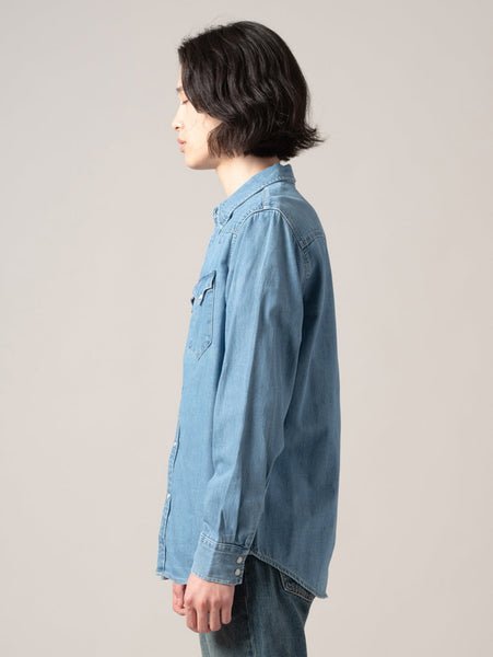 Классическая рубашка в западном стиле Levi's, Medium Indigo - Flat Finish — фото 2