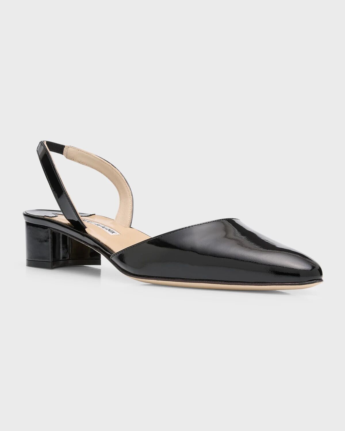 Кожаные балетки Aspro с пяткой на пятке Manolo Blahnik, цвет Black — фото 3