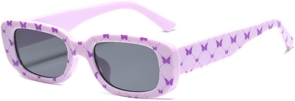 

Солнцезащитные очки в стиле ретро, ​​маленькие прямоугольные, 2027 год, для женщин, цветные, для мужчин, солнцезащитные очки с защитой от УФ-излучения MTZJH, Purple Black