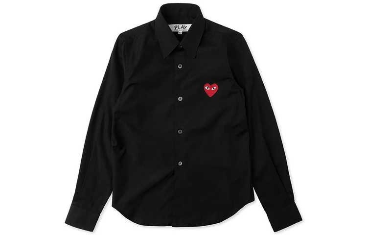 

Женская красная футболка с эмблемой и пуговицами Black CDG Play