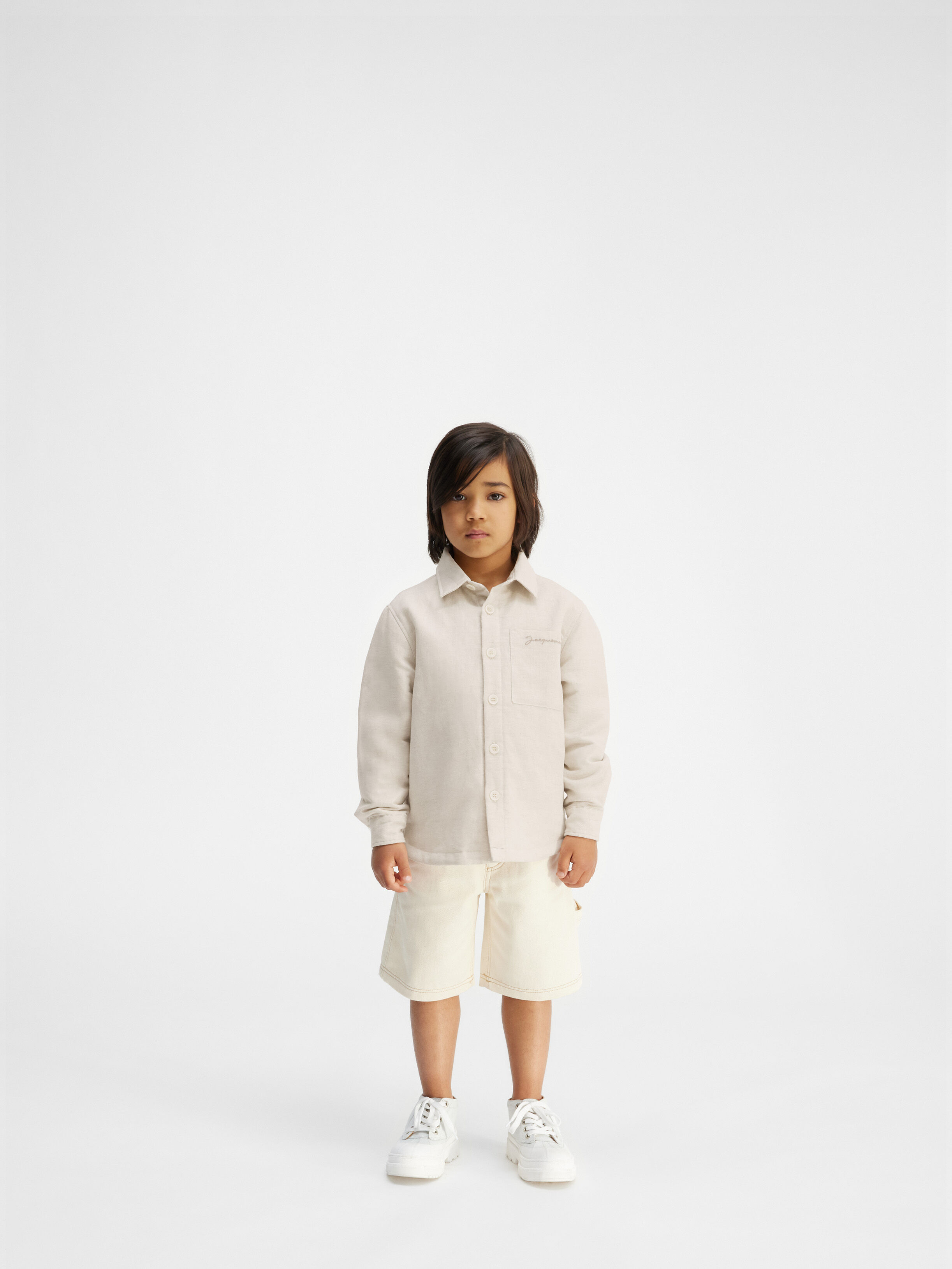 

Верхняя рубашка дудун JACQUEMUS The Boulanger kids' shirt, светло-бежевый