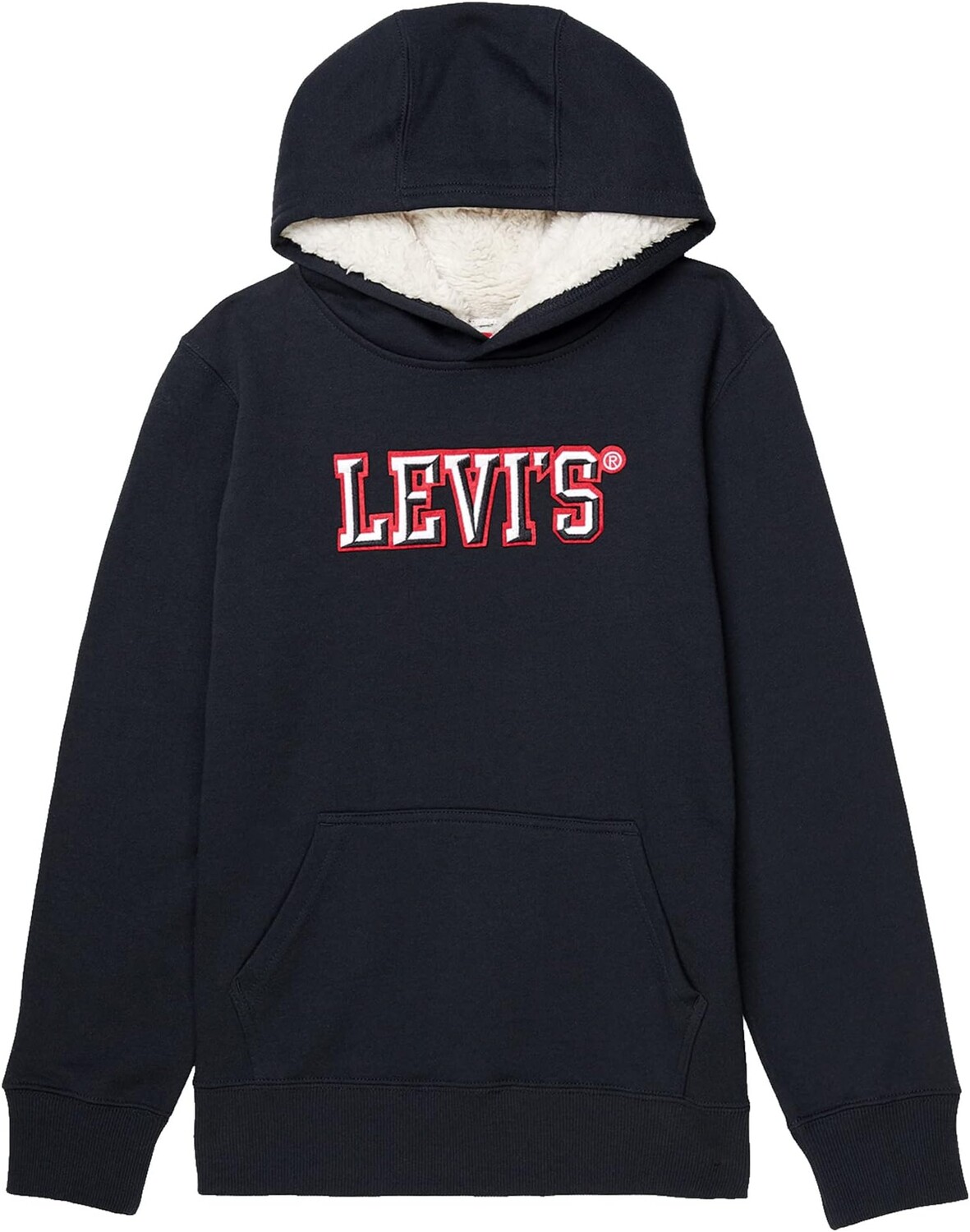 

Худи Levi'S Sherpa Lined Pullover Hoodie, цвет Caviar