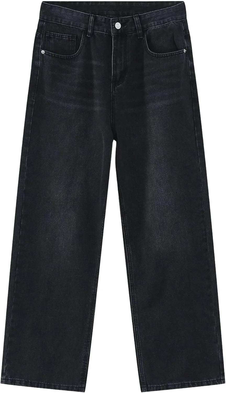 Джинсы свободные Black Gray