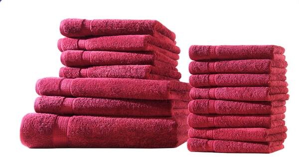 

XXL SET Frottier Набор полотенец Hometex Premium Textilesset 15 tlg., 30x1x150 см, красный