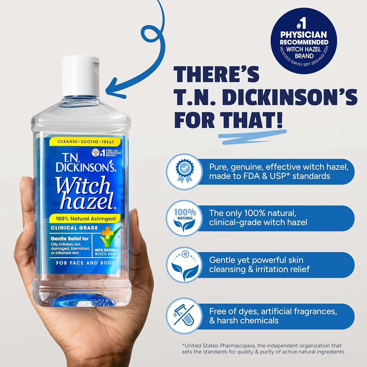 Тоник T.N. Dickinson'S — Гамамелис вяжущий «Witch Hazel Astringent» от, 236.6 мл — фото 4