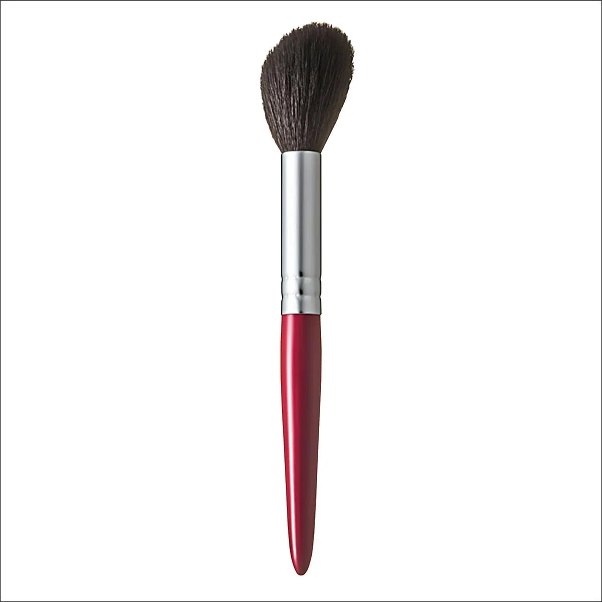 Кисть для румян Hakuundo Kumano Cheek Brush, круглая плоская, коричневая