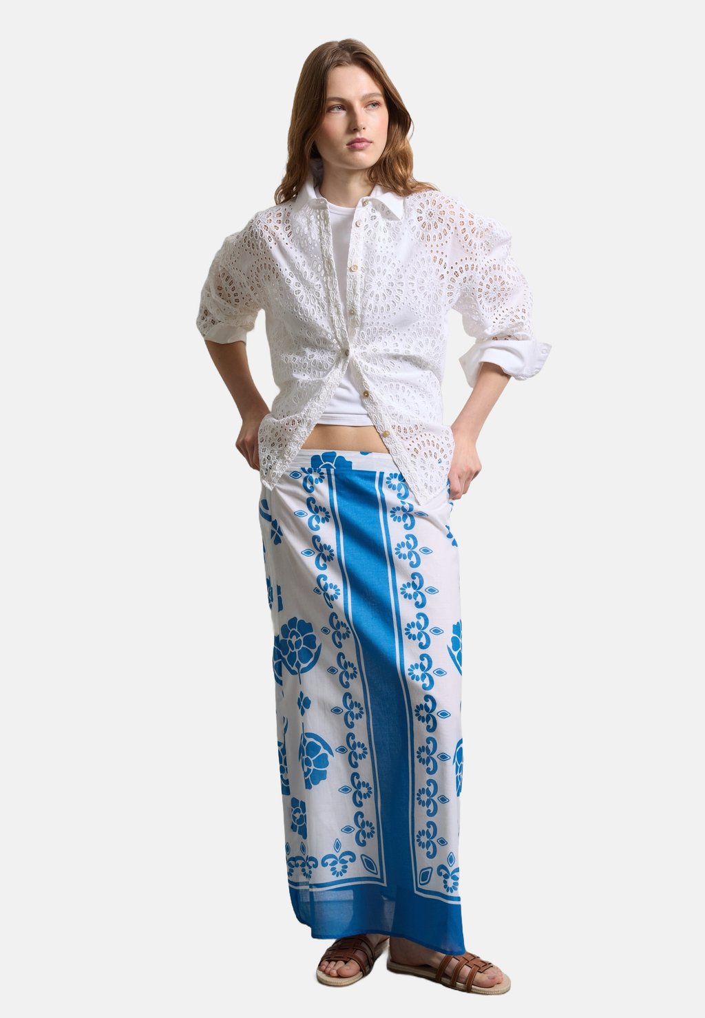 

Юбка макси PRINTED Stefanel, белый