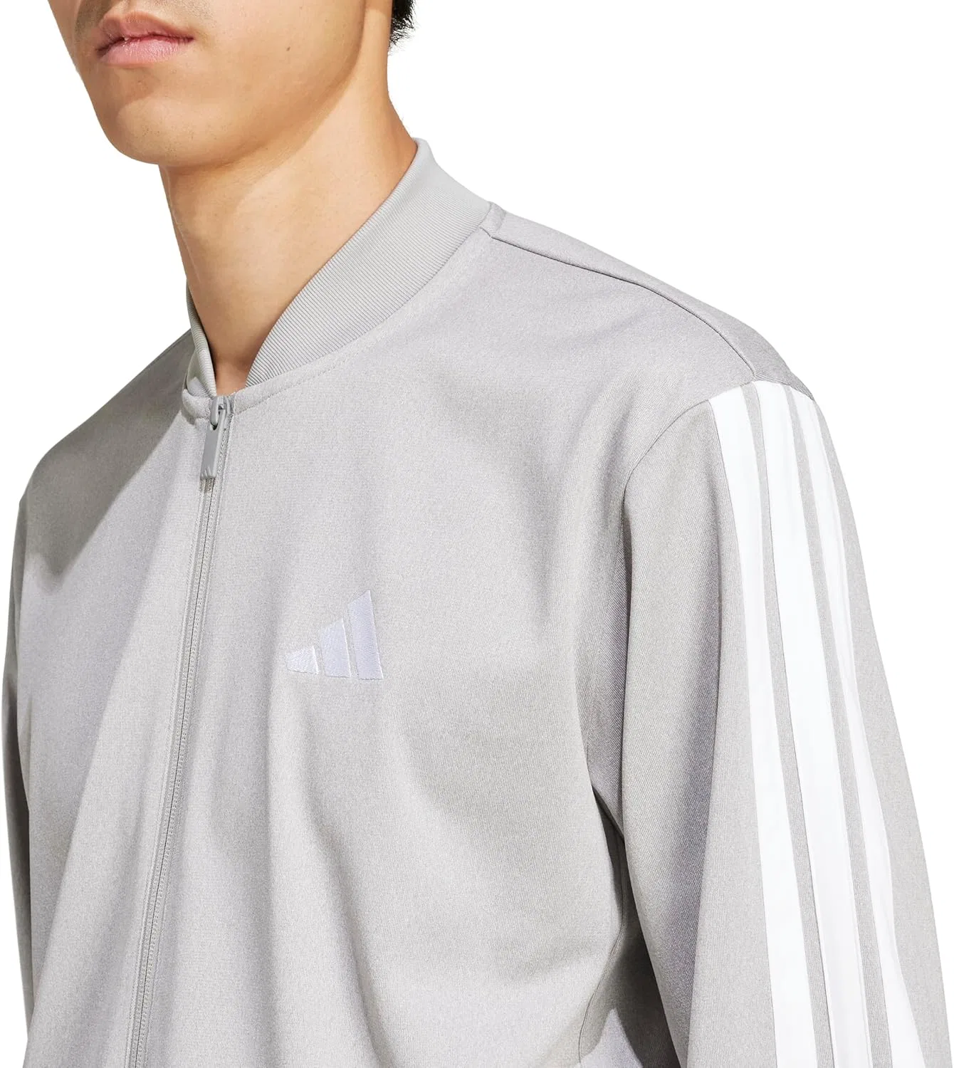 Трек-куртка мужская adidas, цвет Grey Heather — фото 4
