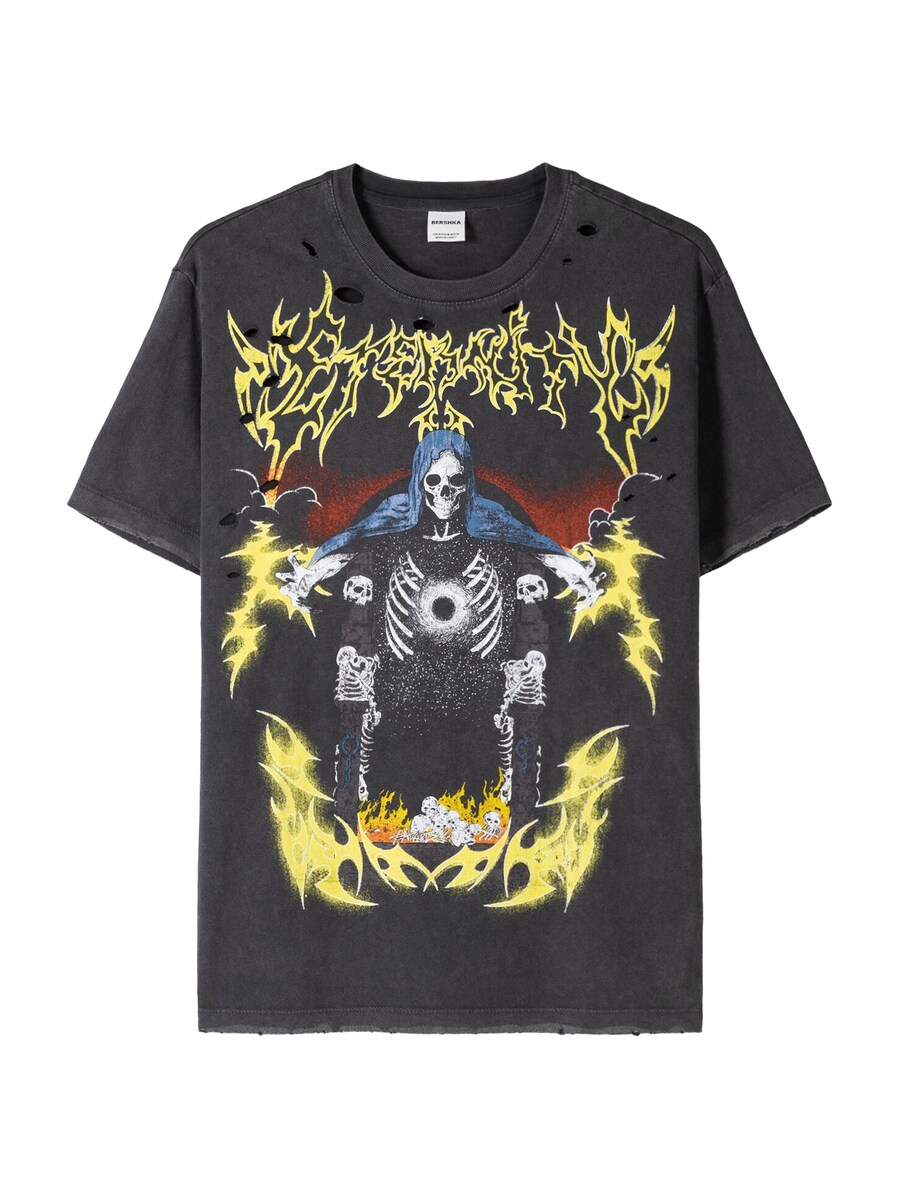 

Рубашка Bershka, цвет Anthracite/Light grey