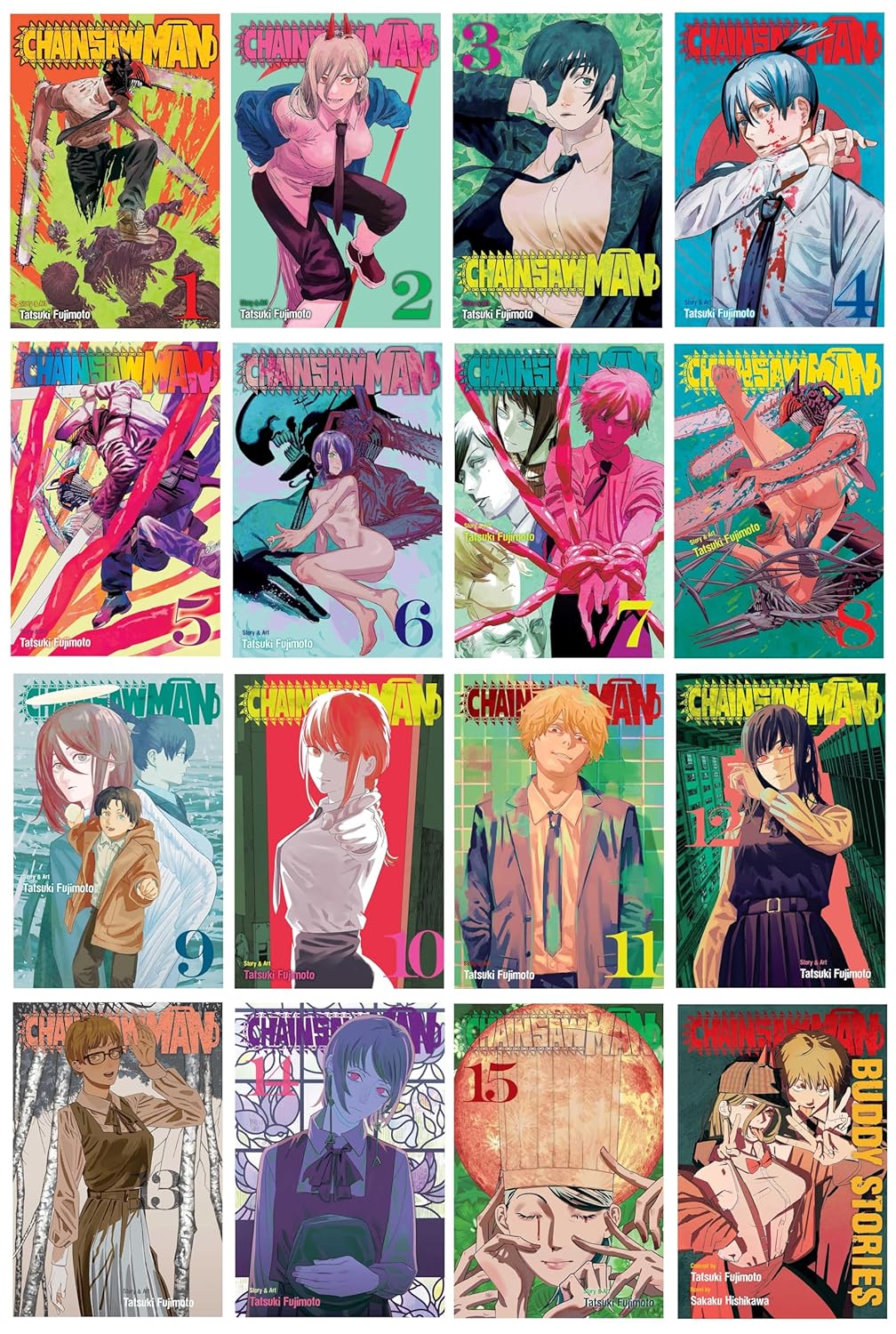 

The Chainsaw Man Series Manga Total 16 Books Set (Vol. #1 - #15 & Buddy Stories) (Generic)