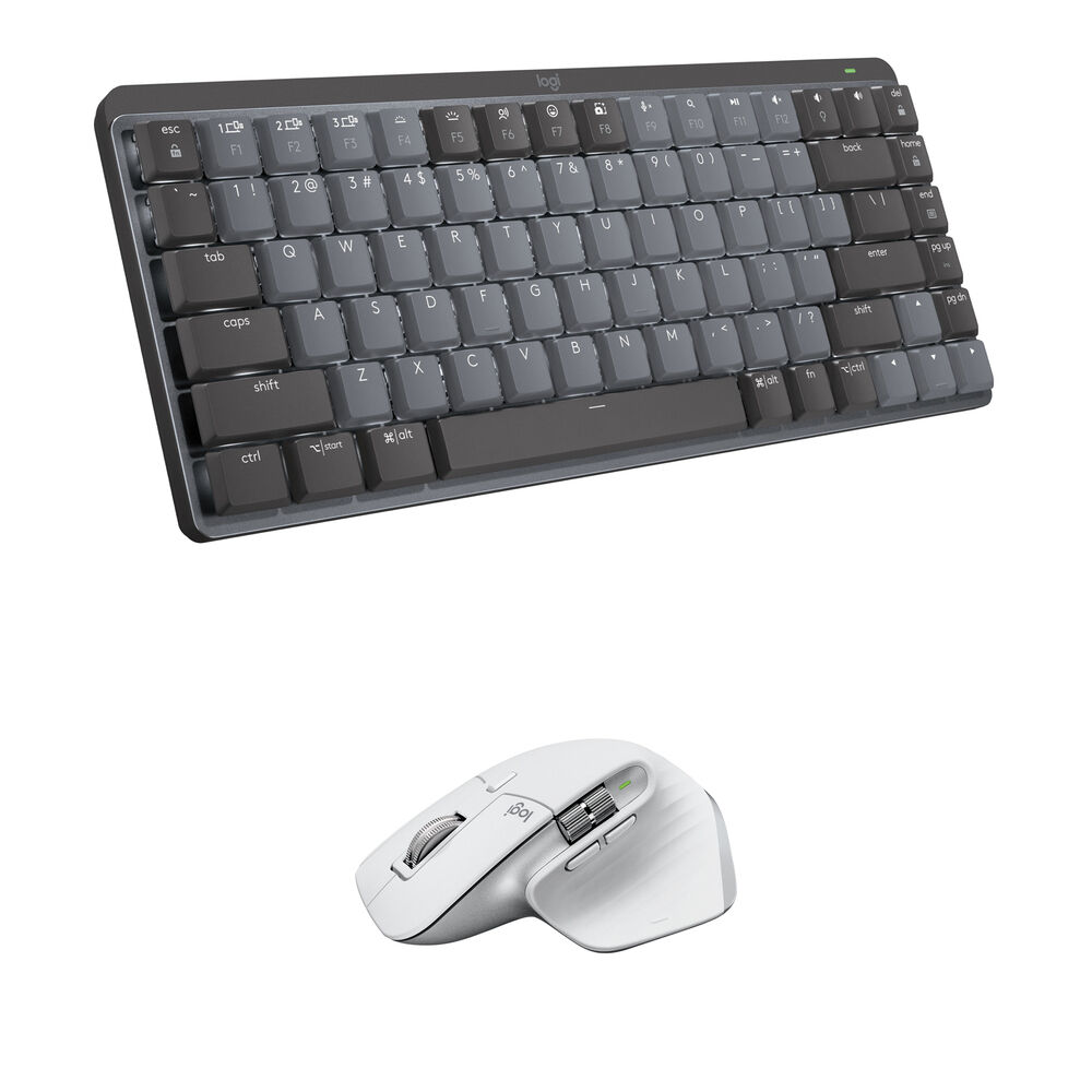 

Комплект из беспроводной клавиатуры Logitech MX Mechanical Mini и мыши MX Master 3S (линейные переключатели, светло-серый)