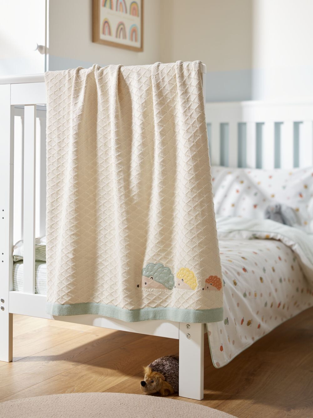 

Хлопковое вязаное одеяло John Lewis Oh My Darling Hedgehog, 100 x 75 см