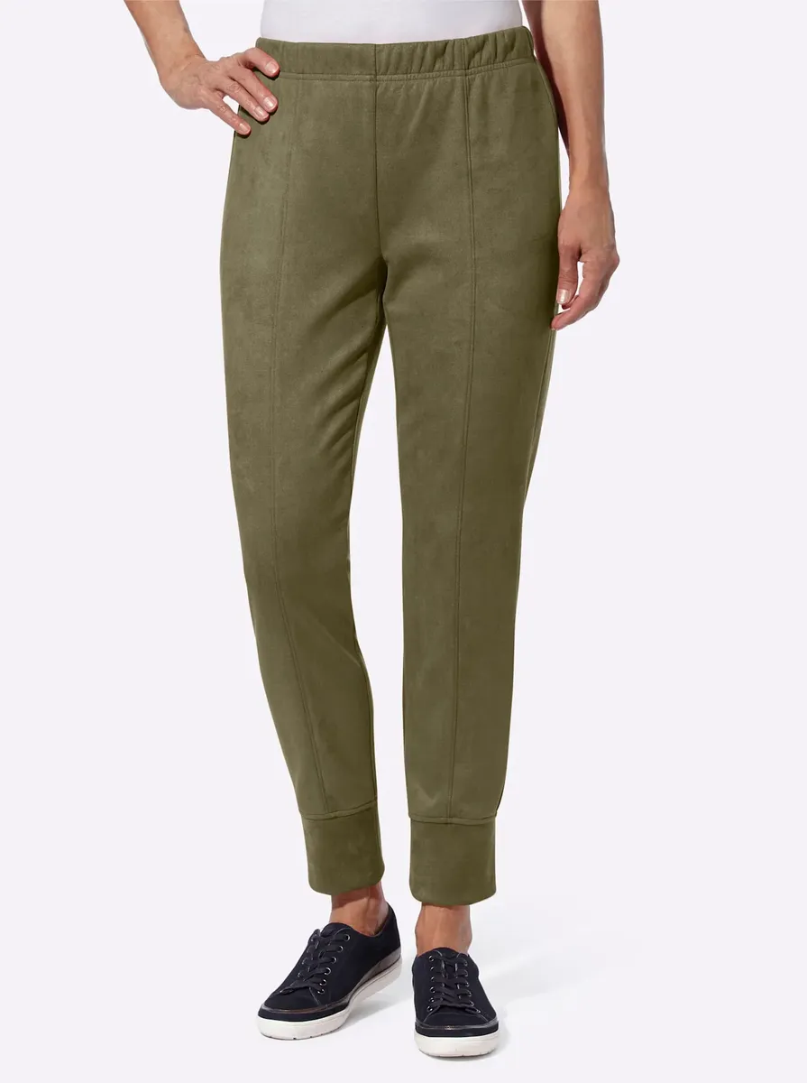

Брюки без застежки Classic Basics, оливковый