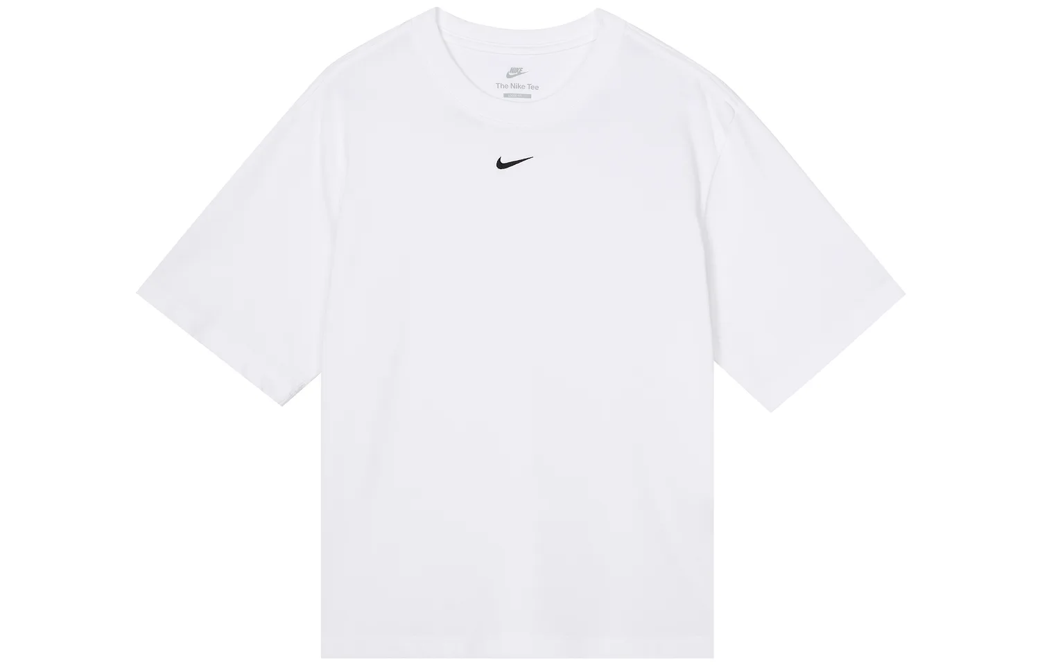 Nike Футболка женская белая с круглым вырезом умеренно прямого кроя