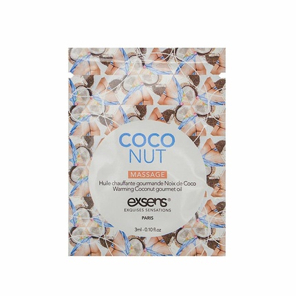 

Согревающее массажное масло Gourmet, кокосовый пакетик - 3 мл Exsens