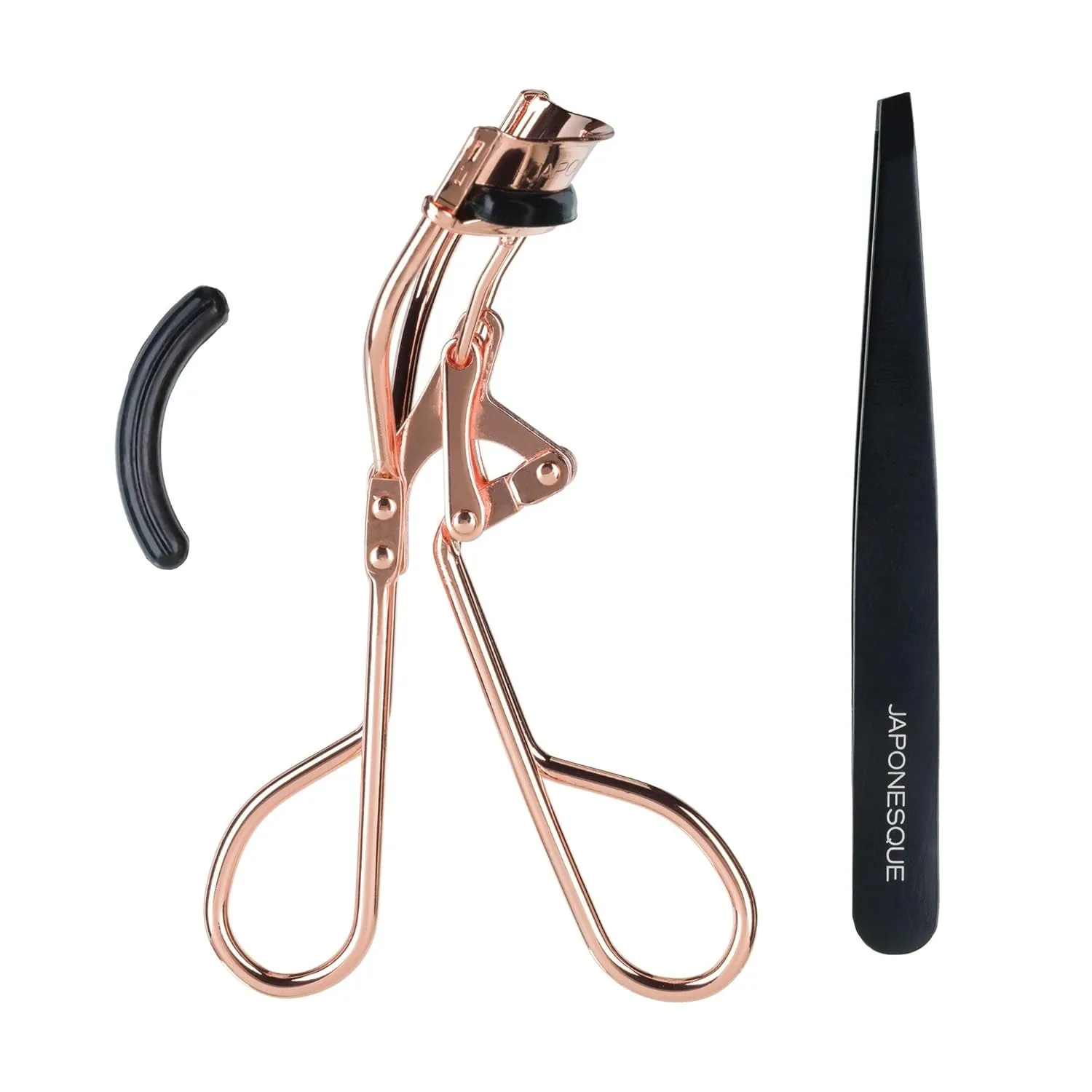 Щипцы для завивки волос и пинцет для бровей JAPONESQUE Power Duo, Black / Copper