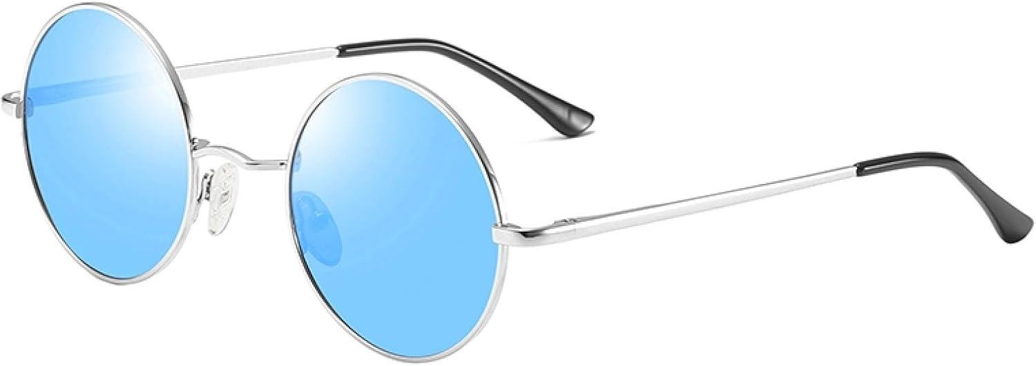 

Женские солнцезащитные очки, мужские солнцезащитные очки UV400 с поляризацией, металлическая панк-оправа, для отдыха на природе, пляжа, вечеринки VFDHN, Silver Ice Blue