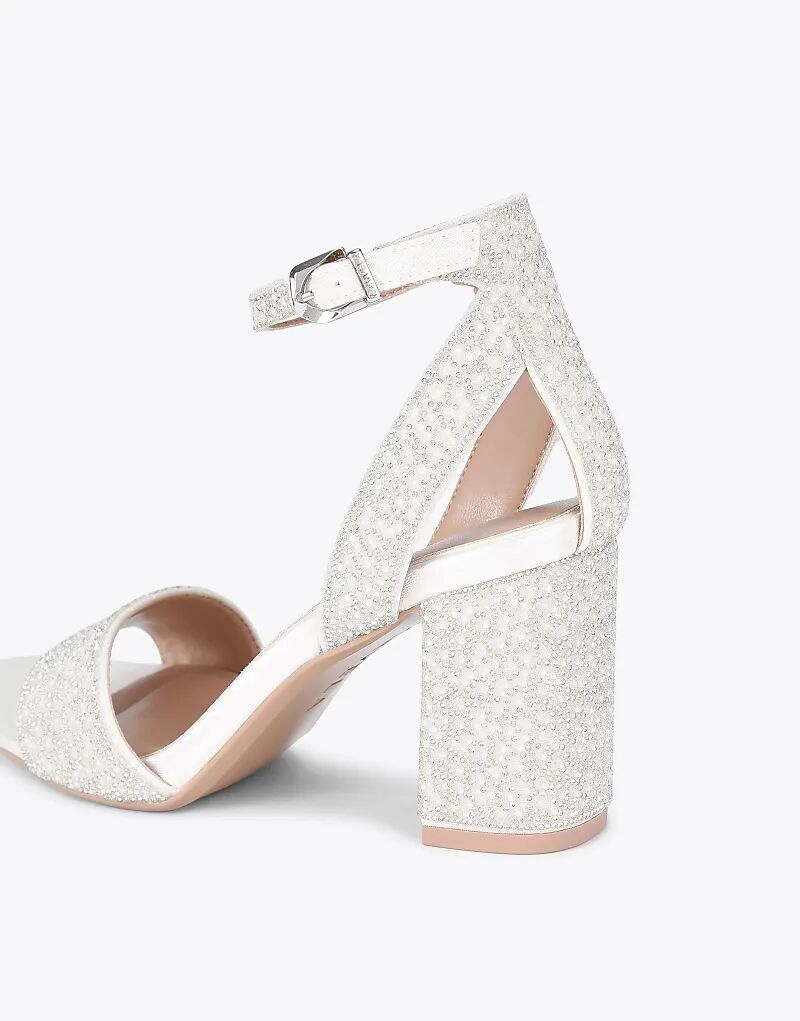 Босоножки Carvela Kianni на широком каблуке белого цвета — фото 4