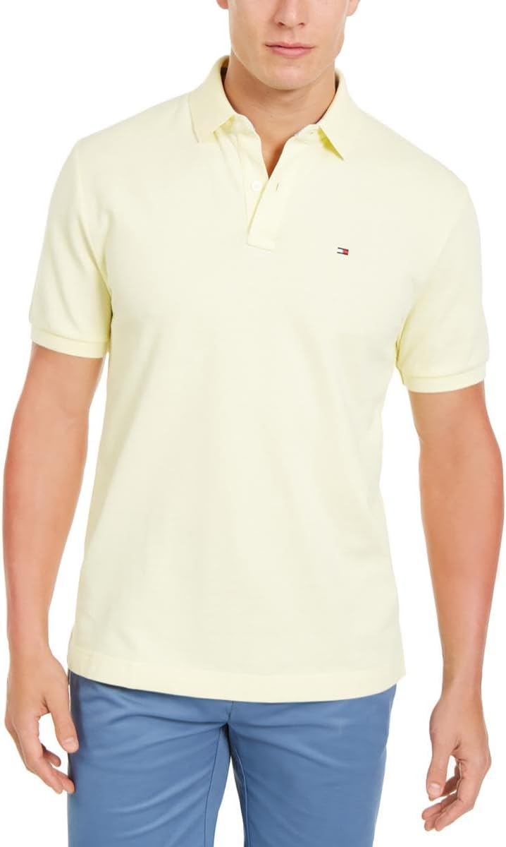 

Мужская рубашка-поло Tommy Hilfiger с коротким рукавом из хлопкового пике, классический крой, Wax Yellow, Желтый, Мужская рубашка-поло Tommy Hilfiger с коротким рукавом из хлопкового пике, классический крой, Wax Yellow