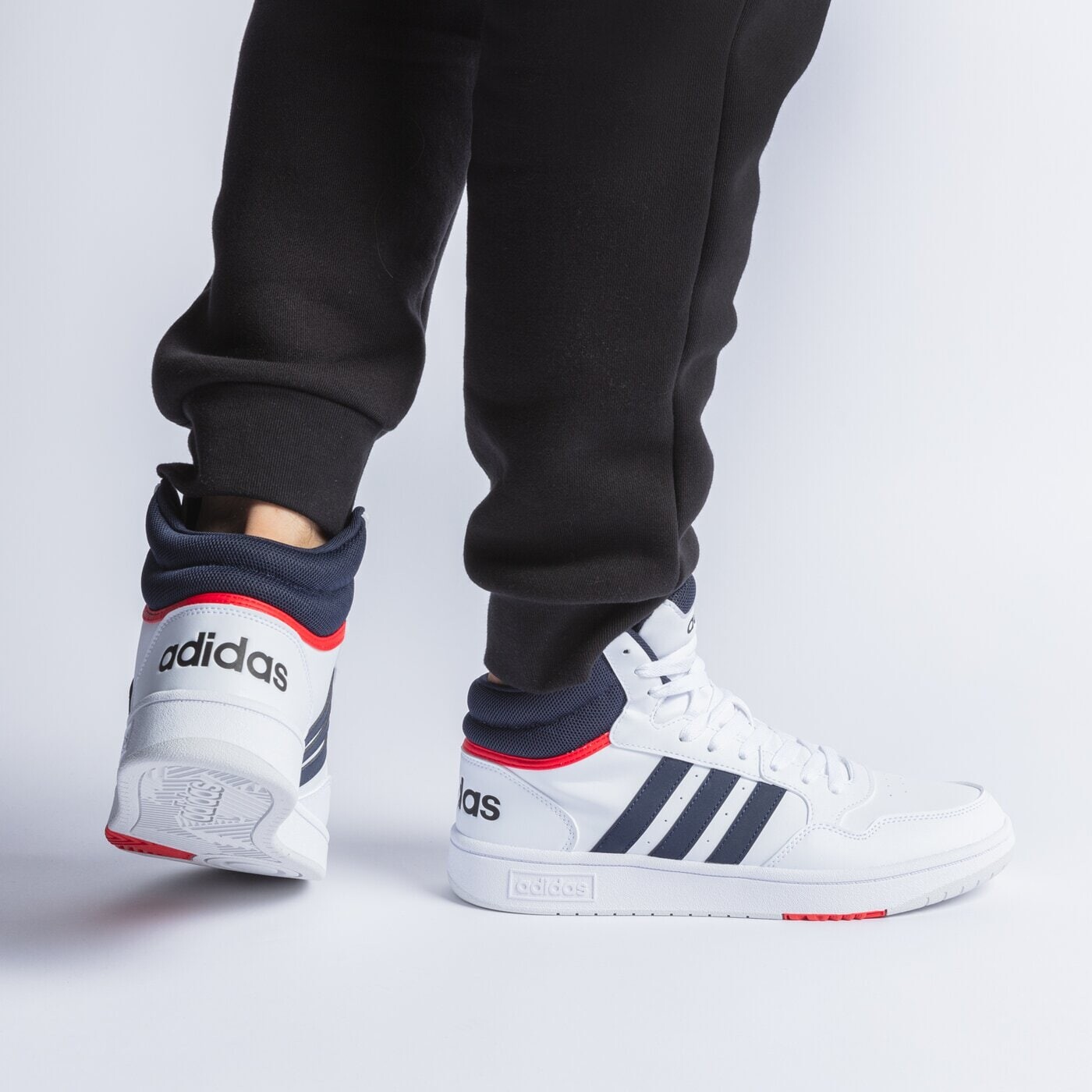 Кроссовки высокие Adidas Hoops 3.0, белый — фото 2