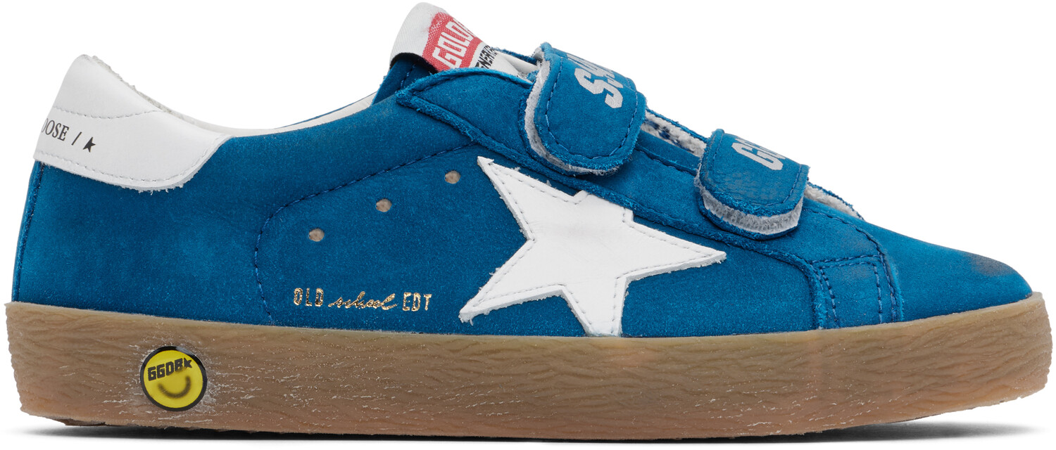 

Детские сине-белые кеды Old School Golden Goose