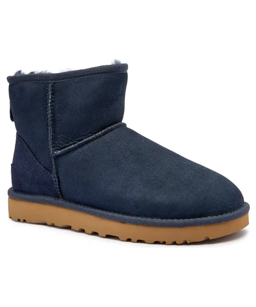 Кожаные зимние ботинки Classic Mini II Ugg, синий