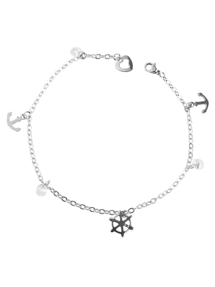 

Adeliás Женский браслет из нержавеющей стали со стразами, 25 см, серебристый