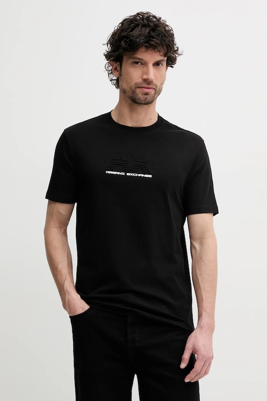 

Хлопковая футболка Armani Exchange, черный