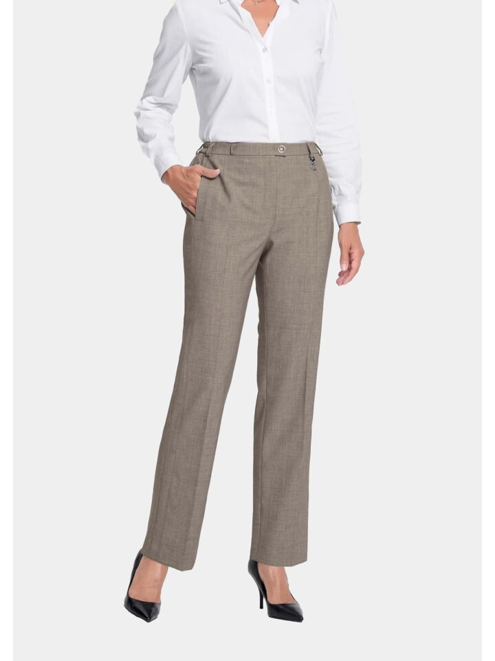 

Тканевые брюки GOLDNER Trevira-Schurwollhose CARLA, цвет taupe/melange
