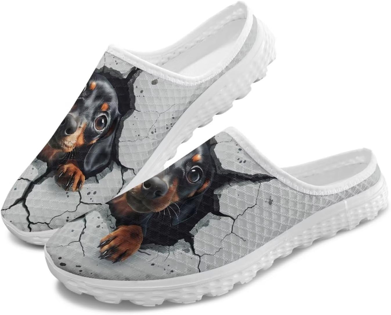 

Женские кроссовки Tomeusey на шнуровке без задника, с полусеткой, легкие, дышащие, повседневные для прогулок, Funny Dachshund