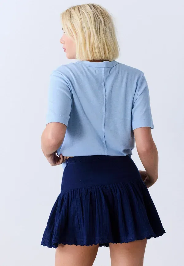 Юбка мини Regular fit pull on, бренд Next, модель A line skirt, цвет темно-синий — фото 2