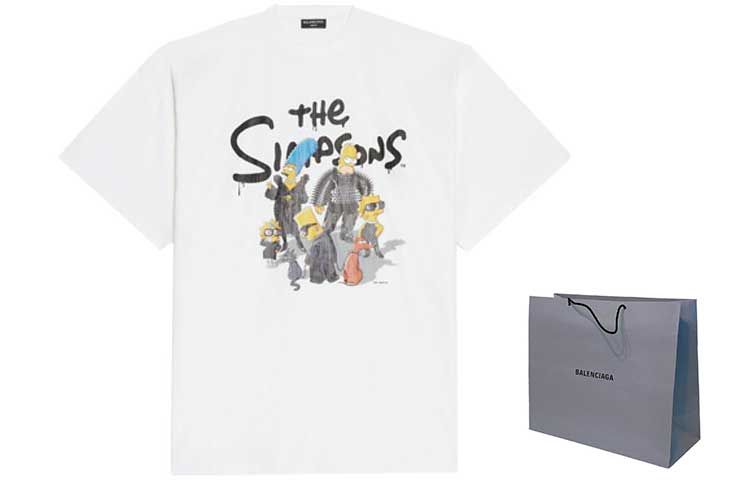 Футболка The Simpsons Oversized Balenciaga, белая — фото 3