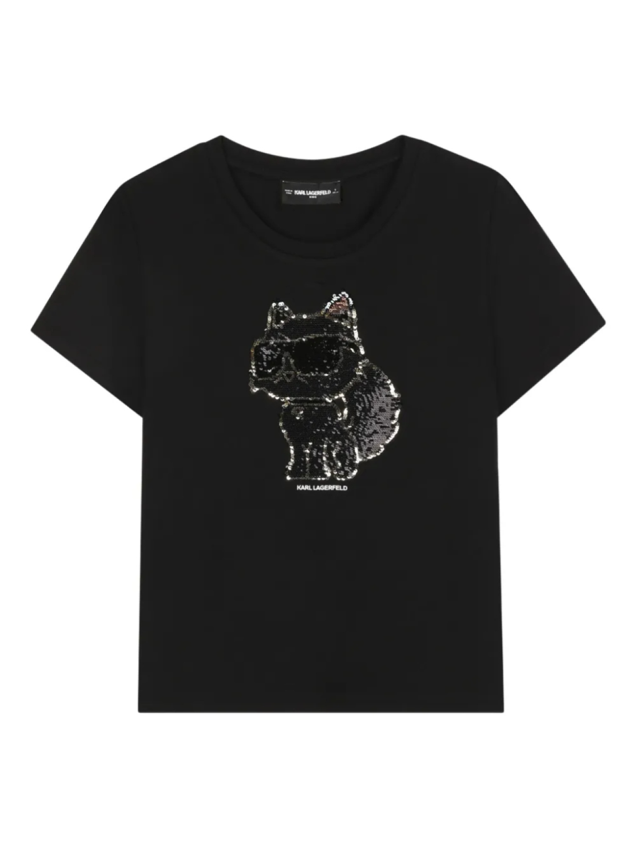 

Karl Lagerfeld Kids футболка Choupette с пайетками, черный
