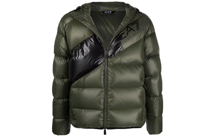 

EMPORIO ARMANI Куртка мужская утепленная с капюшоном зеленая, Green