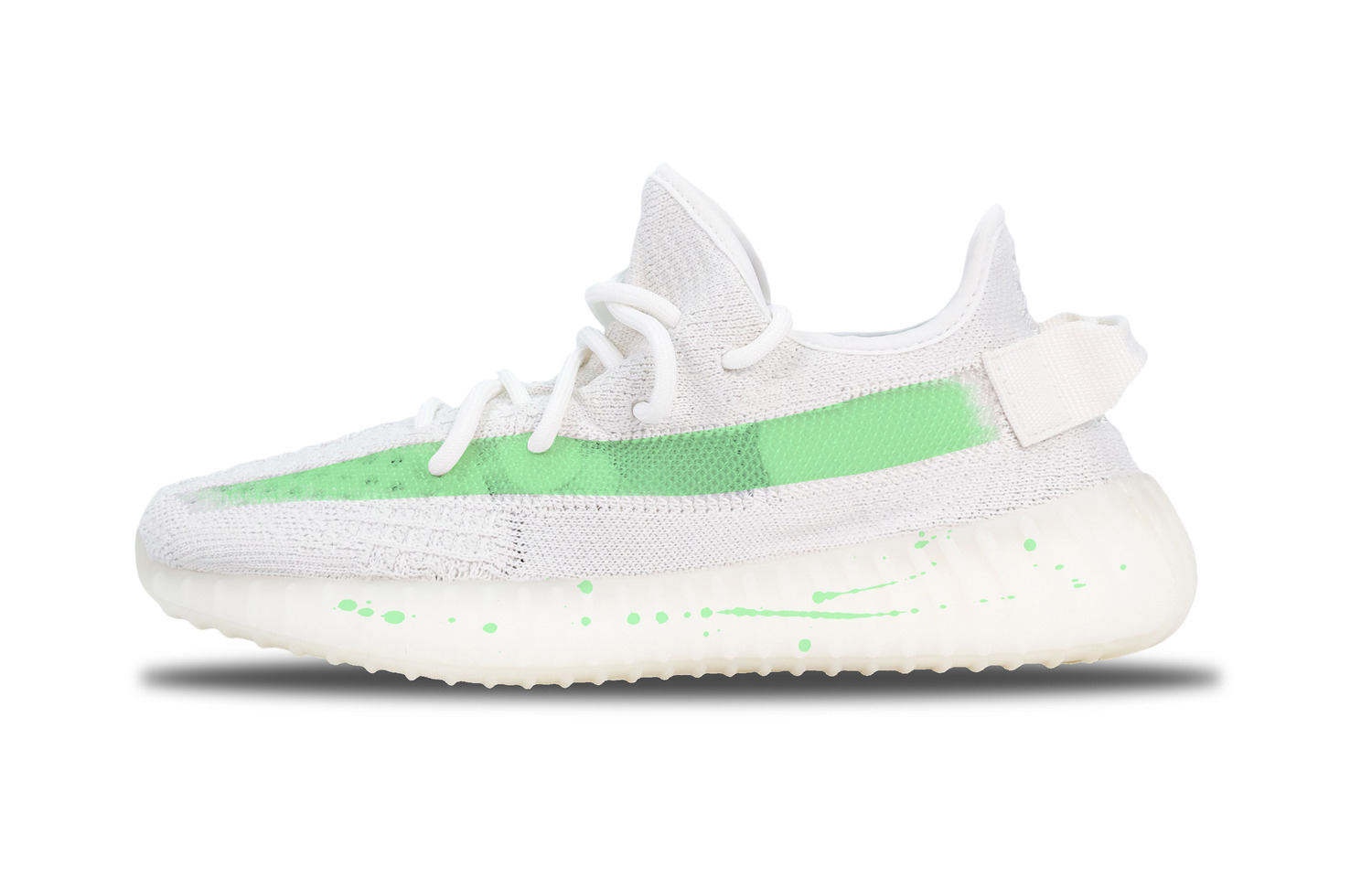 

Adidas Originals Изнашиваемые кеды Yeezy Boost 350 V2 низкие повседневные унисекс бело-зеленые, цвет White Green