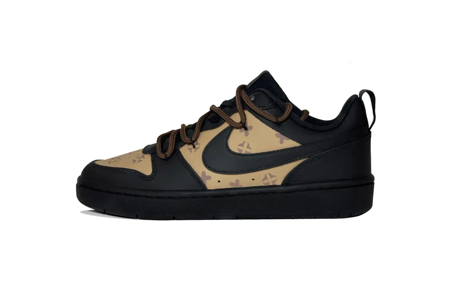 Кроссовки для скейтбординга Court Borough Monogram Special Blend Leather Low top Kids' Dark Khaki Teenagers Nike