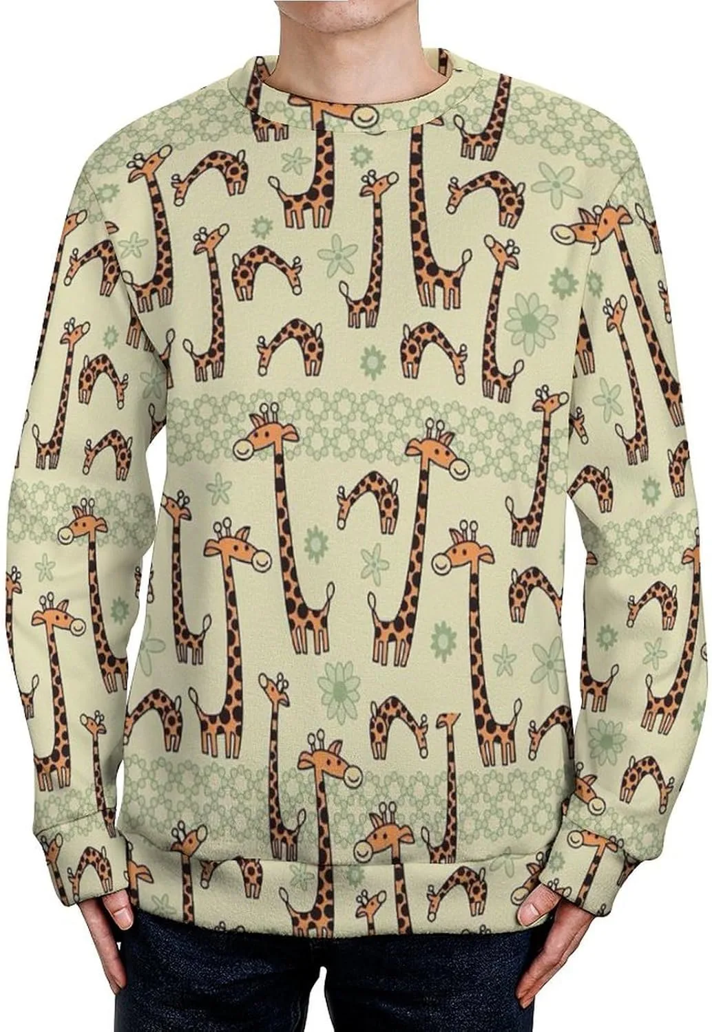 

Мужской свитер с круглым вырезом Flamingos, зимний, мягкий, дышащий TXCUTE