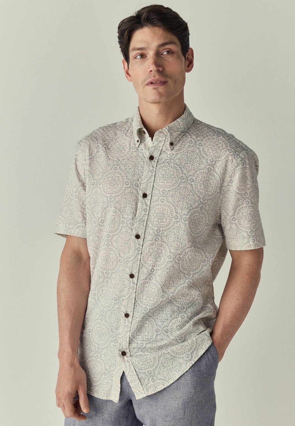 

Рубашка REGULAR FIT TILE SHORT SLEEVE Next, белый