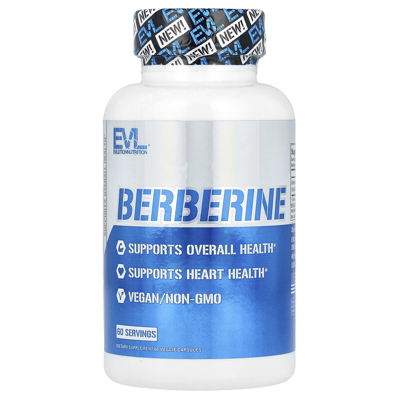 

EVLution Nutrition, берберин, 500 мг, 60 растительных капсул