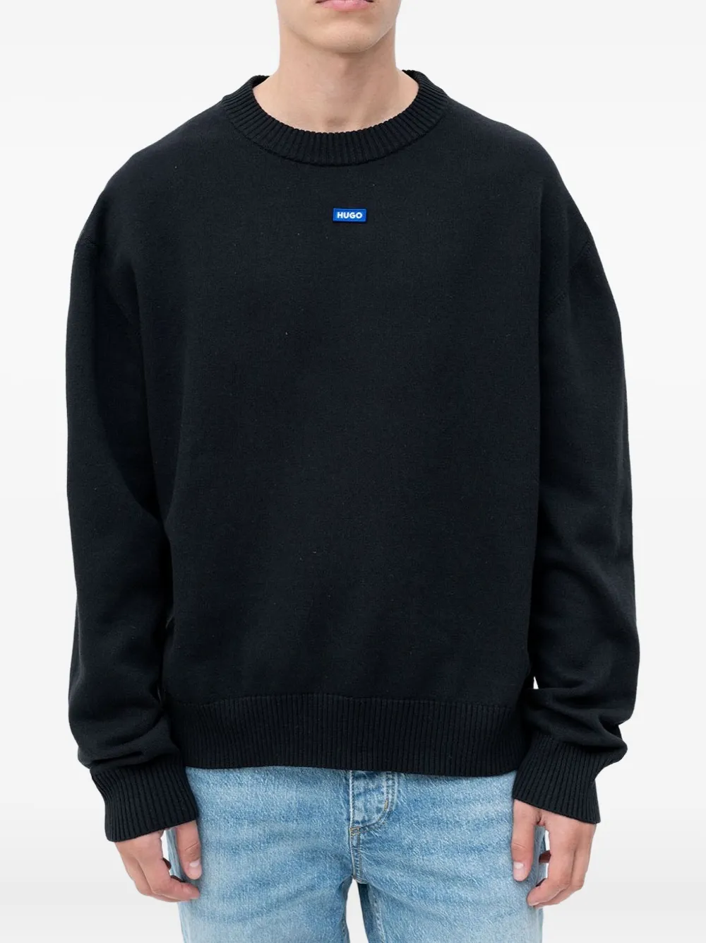 

Свитер с нашивкой-логотипом Hugo, черный