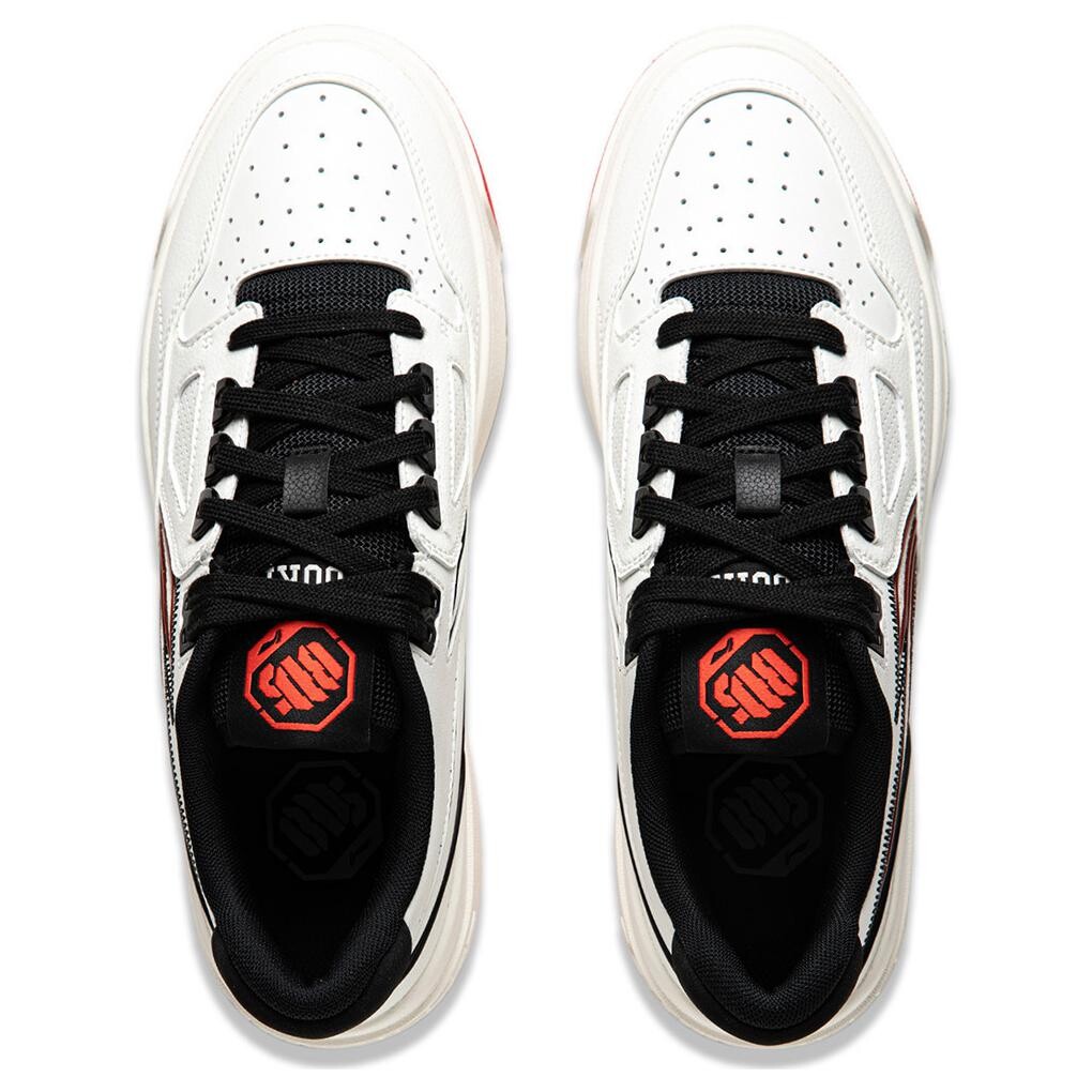 Кроссовки LINING Rookie Skateboarding Shoes Men Low-top Milky White/Cinnabar Red, красный — фото 4